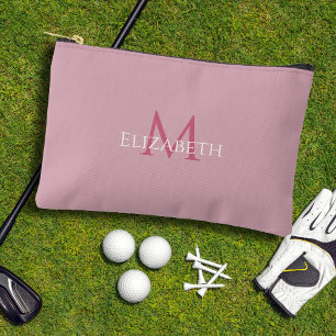 Golf Tee Golfer Roze Monogram Modern Accessoire Etui