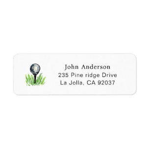 Golf Tee Golfers Retouradres Etiket