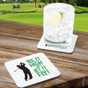 Golf Tee Grappige Humor Moderne Sport Klassiek Fee Bier Onderzetter