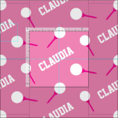 Golf tee - shirts filles nom motif rose tissu (Carreau)