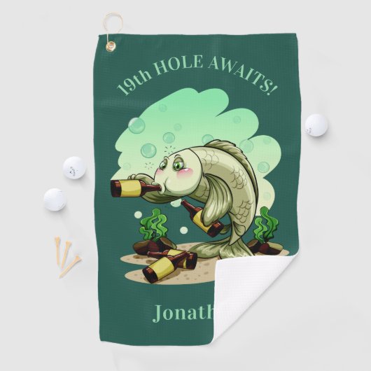 Golf Texte de poissons et serviette faits sur commande (En situation)