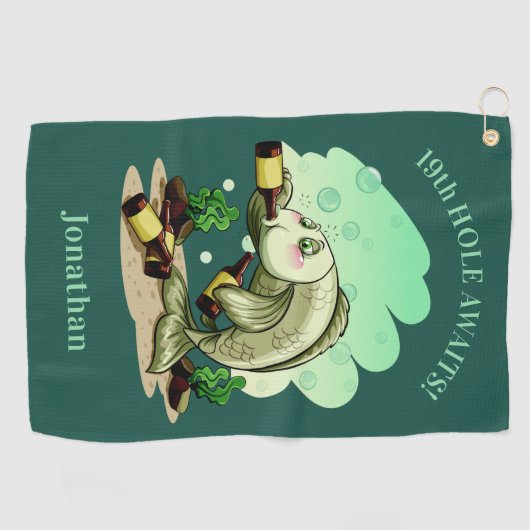 Golf Texte de poissons et serviette faits sur commande (Horizontal)