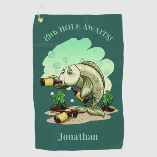 Golf Texte de poissons et serviette faits sur commande
