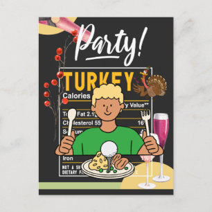 Golf Thanksgiving golfer eet bal kalkoen grappig Briefkaart