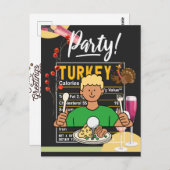 Golf Thanksgiving golfer eet bal kalkoen grappig Briefkaart (Voorkant / Achterkant)