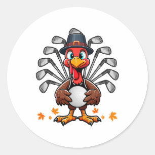 Golf Thanksgiving Kostuum Turkije Matching Player Ronde Sticker