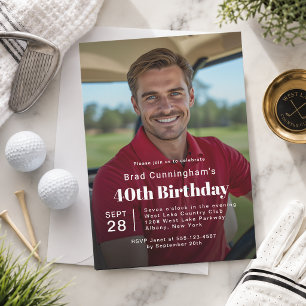 Golf Thema 40e Verjaardagsfeest Foto Kaart