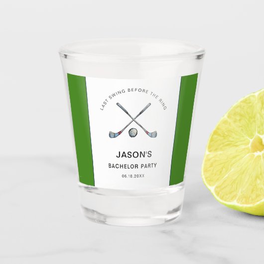 Golf Thema Bachelor Party Favorieten Shot Glas (Voorkant)