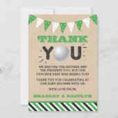 Golf thema Co-ed Baby shower Bedankkaart (Voorkant)