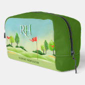 Golf Thema Cursus Groen Monogram Naam Toilettasje (Rechterhoek)