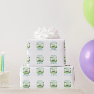 Golf thema gepersonaliseerd cadeaupapier