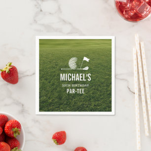 Golf Thema Golfer Feest Minimalistisch 30e Verjaar Servet