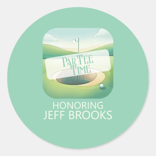 Golf Thema Green Party Ronde Sticker (Voorkant)