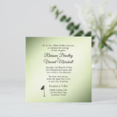 Golf thema Groene bruiloft uitnodigingen (Staand voorkant)