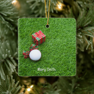 Golf thema kerstcadeaus voor golfer keramisch ornament