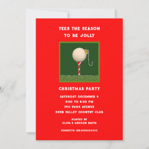 Golf Thema Kerstvakantie Feest Kaart