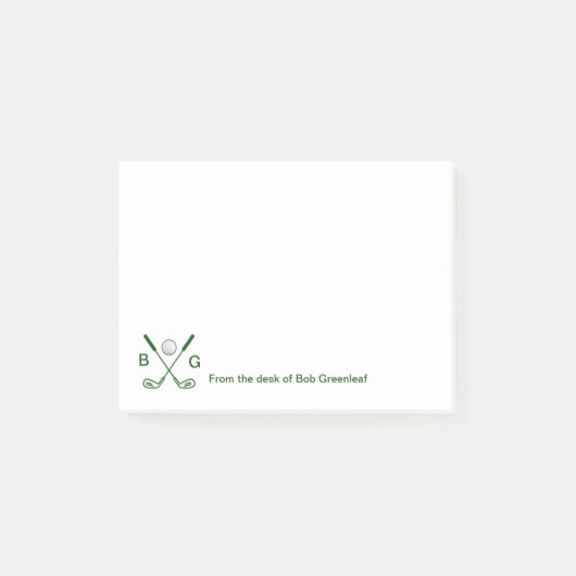 Golf thema Monogram Post-it® Notes (Voorkant)