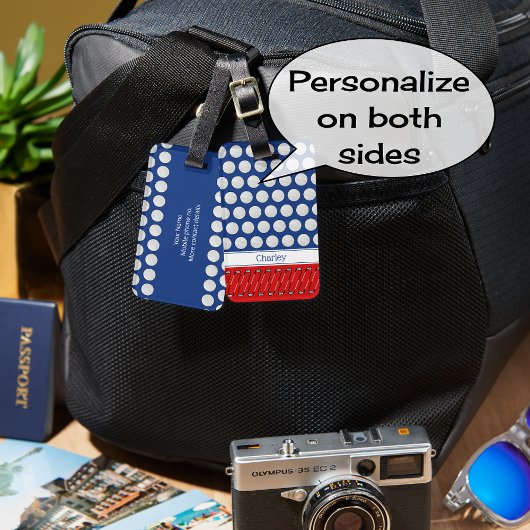 Golf thema patroon aangepaste naam marine bagagelabel