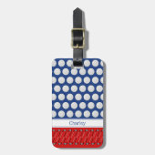 Golf thema patroon aangepaste naam marine bagagelabel (Voorkant verticaal)