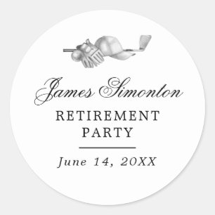 Golf Thema Retirement Party Envelope Seal Ronde Sticker
