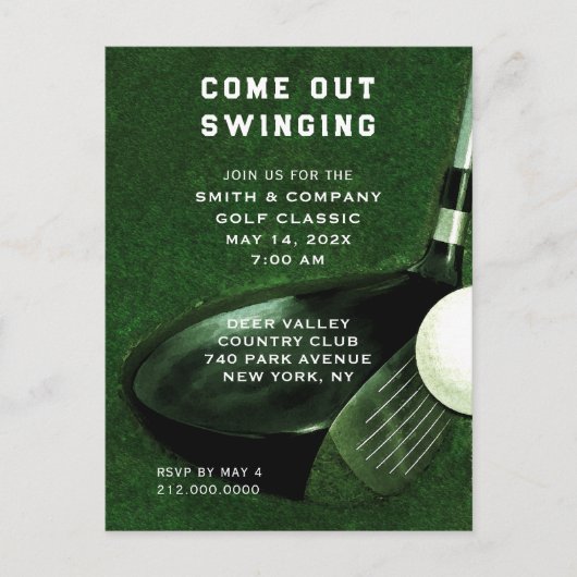 Golf Thema Uitnodiging (Voorkant)
