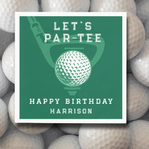Golf Thema Verjaardagsfeest Naam Modern Green Servet