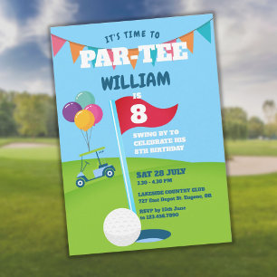Golf Thema Verjaardagsfeest Partij Kaart
