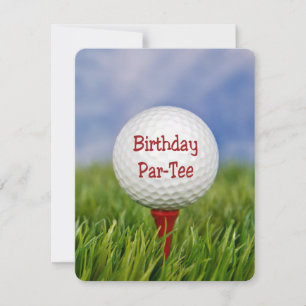 Golf thema verjaardagsfeestje kaart