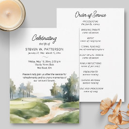 Golf thema, Viering van het leven begrafenisprogra Kaart