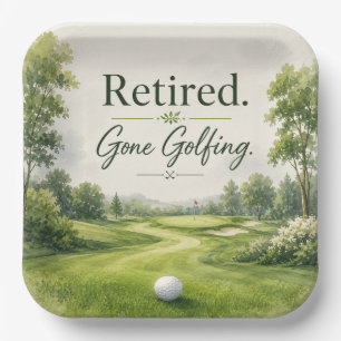 Golf thema voor Golfers Pensioenfeest Papieren Bordje
