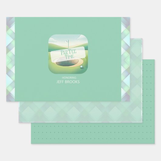 Golf Thema Wrapping Paper Flat Sheet Set van 3 (Set)