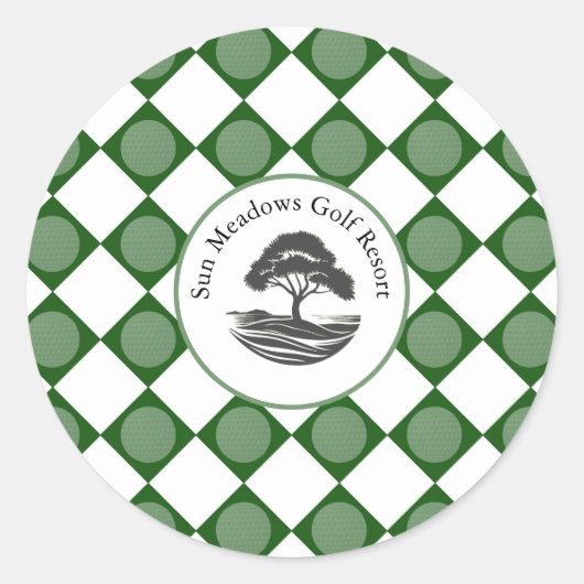 Golf themafeest ronde sticker (Voorkant)