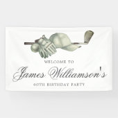 Golf Theme 60th Birthday Party Custom Welcome Spandoek (Horizontaal)