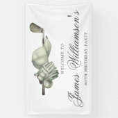 Golf Theme 60th Birthday Party Custom Welcome Spandoek (Verticaal)