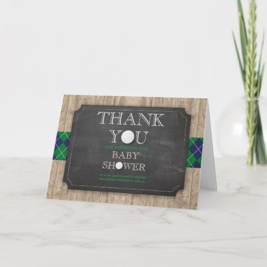 Golf Thème Baby shower Merci Cartes (Devant)