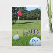 Golf Theme Birthday Kaart voor Golfing Dad (Voorkant)