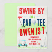Golf Theme Birthday Party Invitations (Devant / Derrière)