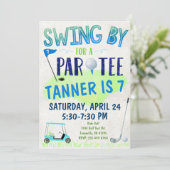 Golf Theme Birthday Uitnodiging (Staand voorkant)