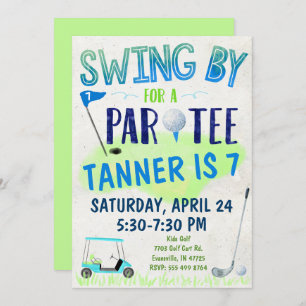 Golf Theme Birthday Uitnodiging