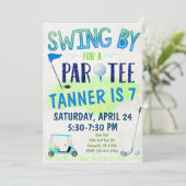 Golf Theme Birthday Uitnodiging (Staand voorkant)