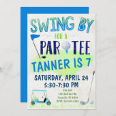 Golf Theme Birthday Uitnodiging (Voorkant / Achterkant)