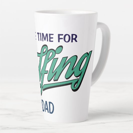 Golf Theme Funny Golfing Dad Large Latte Mok (Rechterhoek)