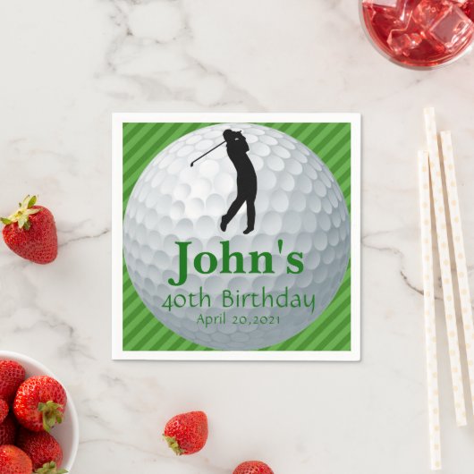 Golf Theme Man Verjaardag Gepersonaliseerd servet (Insitu)