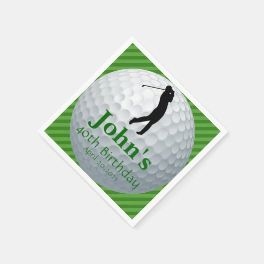 Golf Theme Man Verjaardag Gepersonaliseerd servet (Hoek)