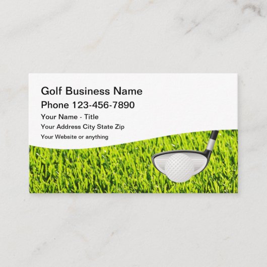 Golf Theme Modern Visitekaartjes (Voorkant)