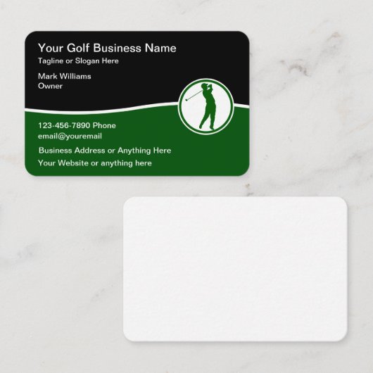 Golf Theme Modern Visitekaartjes (Voorkant / Achterkant)
