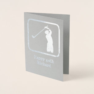 Golf Theme Silver Grafisch met de Foto van de Doua Folie Kaarten
