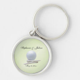 Golf Theme Wedding Green Names and Date Sleutelhanger