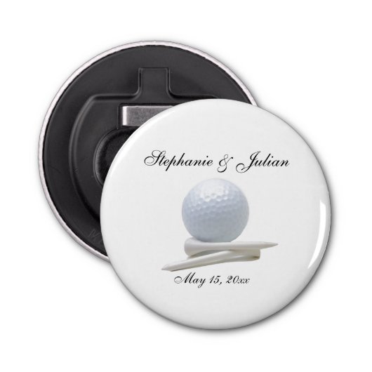 Golf Theme White Bottle Opener (Voorkant)