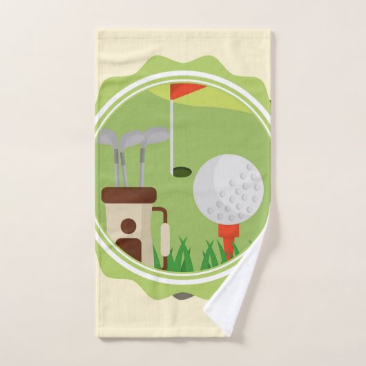 Golf Theme Yellow Fathers Day personaliseren Bad Handdoek (Handdoek)